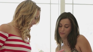 Fingering next to girl Mia Malkova on the couch in HD