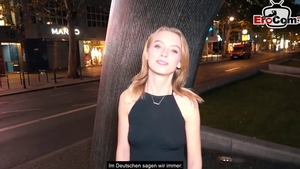 Young german teen teasing in public in HD