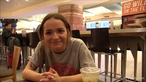 Brunette sucks dick and fucks in public