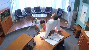 Voyeur slamming hard with doctor