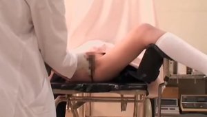 Voyeur asian fingering in clinic