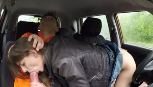 Fake Hub: Adelle Unicorn & Michael Fly pussy eating in a car