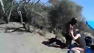 Amateur feels like voyeur ramming hard outdoors