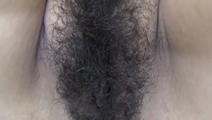 Hairy japanese teen closeup masturbating in HD