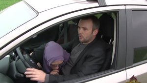 Very hot french teen chick rammed hard in car