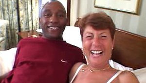 Short haired mature riding BBC
