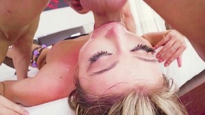Throated: Facial alongside inked couple Adria Rae