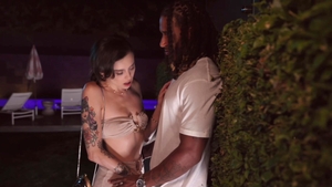 BLACKEDRAW: Tattooed brunette finds irresistible nailed rough